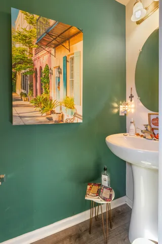 a room with a table and chairs