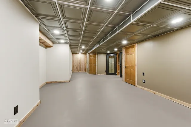 a view of hallway with stairs