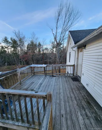 a view of wooden deck