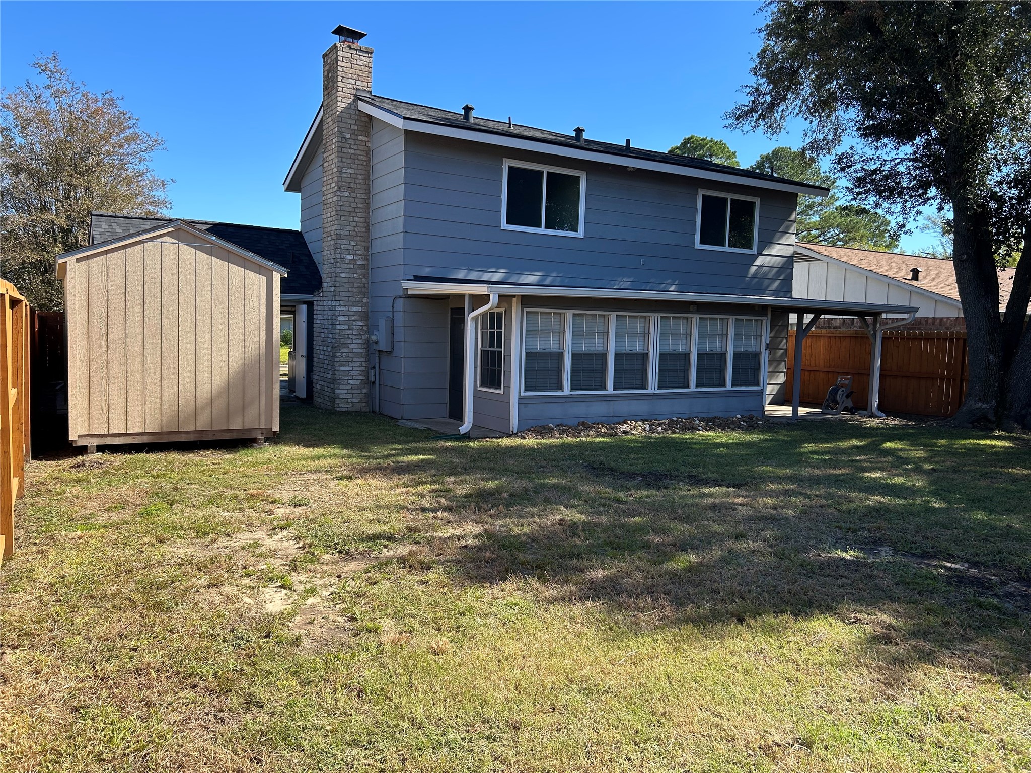8523 Riverside Walk Lane Houston, TX 77064 - Photo 18 of 24 Backyard featuring 8'x12' shed