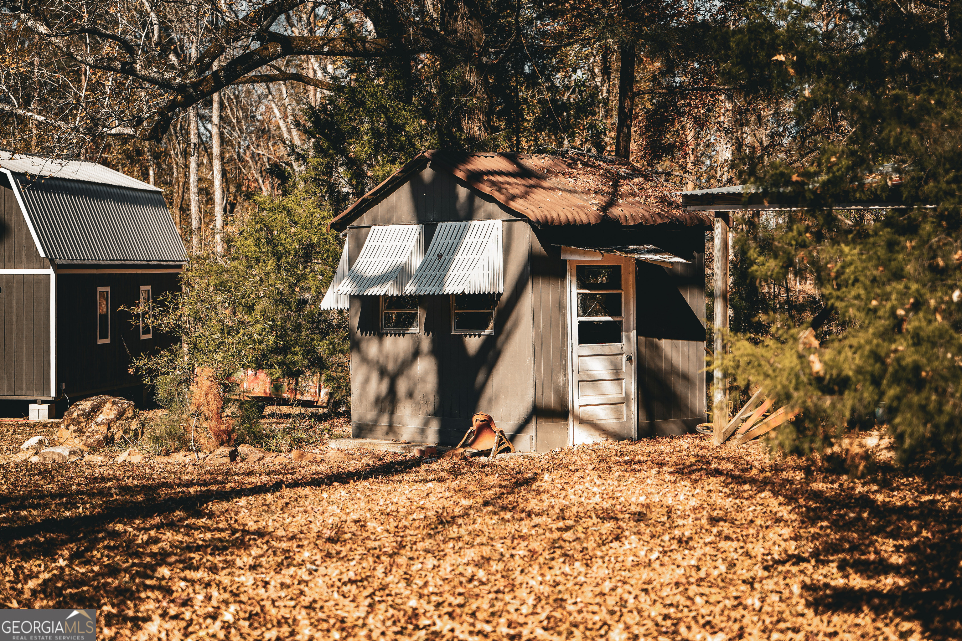 814 Oak Grove Church Road Musella, GA 31066 - Photo 12 of 55 a view of a wooden house with a yard