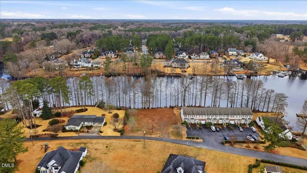 a view of a city with lawn chairs