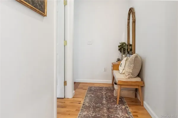 a chair and table in a room