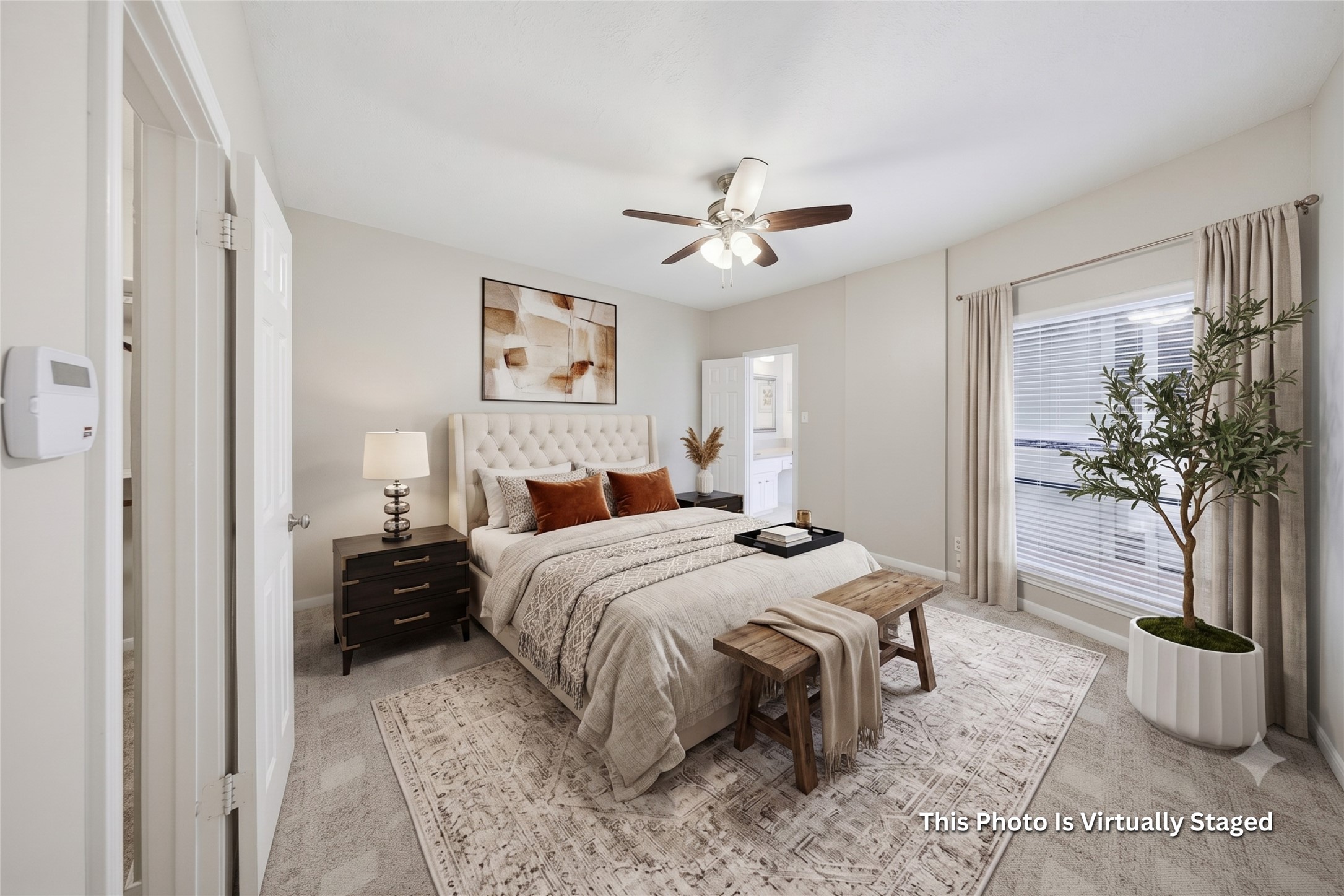 727 Bunker Hill Road, Unit 34 Houston, TX 77024 - Photo 4 of 38 The primary bedroom welcomes you with a spacious walk in closet and an ensuite bath.