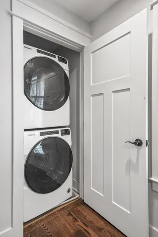 a utility room with a washer and dryer