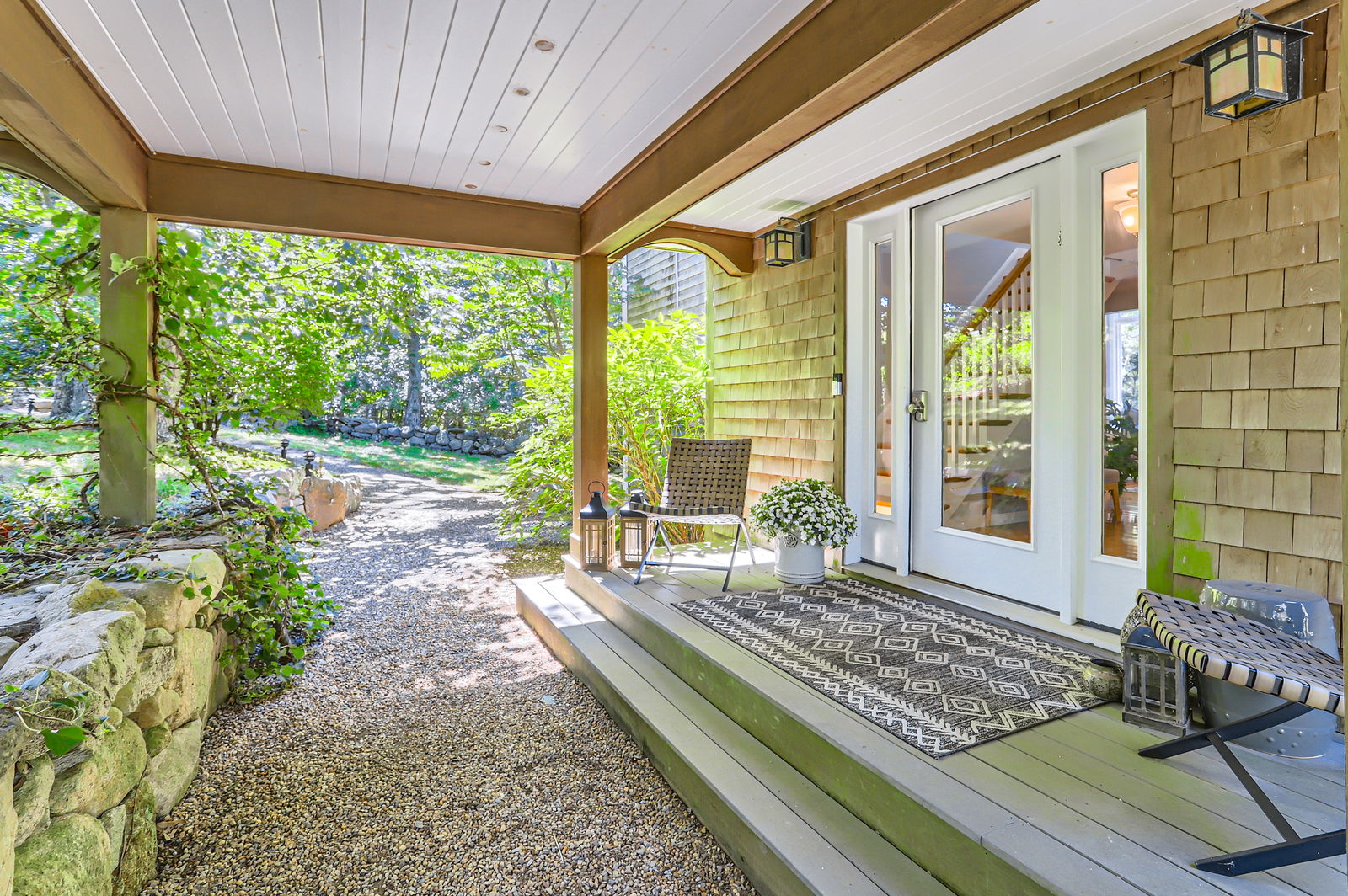 3 Fulling Mill Road Chilmark, MA 02535 - Photo 42 of 48 a front view of a house with garden