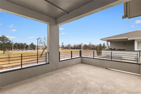 a view of terrace with city view