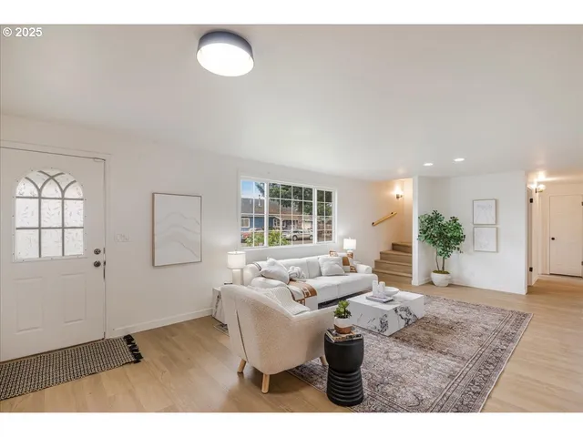 a living room with furniture