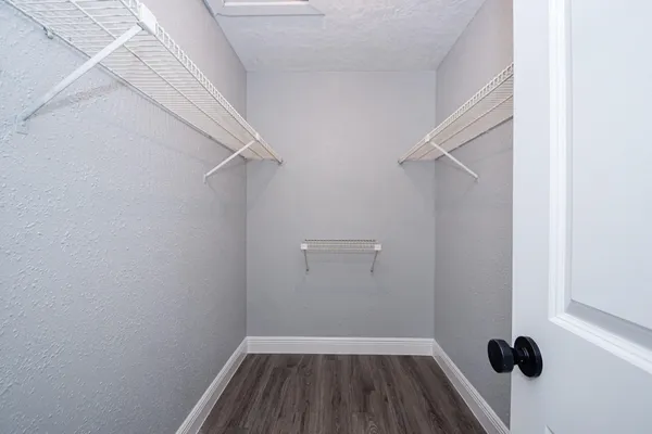 a view of a room with rack on the wall