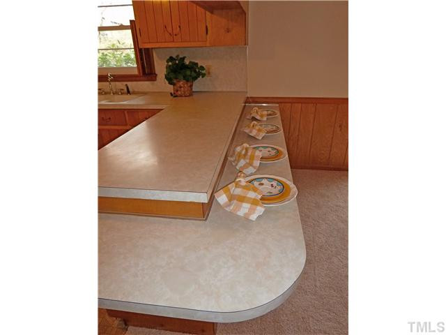 201 Barclay Road Durham, NC 27712 - Photo 10 of 25 Chair height snack counter has plenty of space for up to 6 diners. This also makes a great buffet or bar center when entertaining. Kitchen