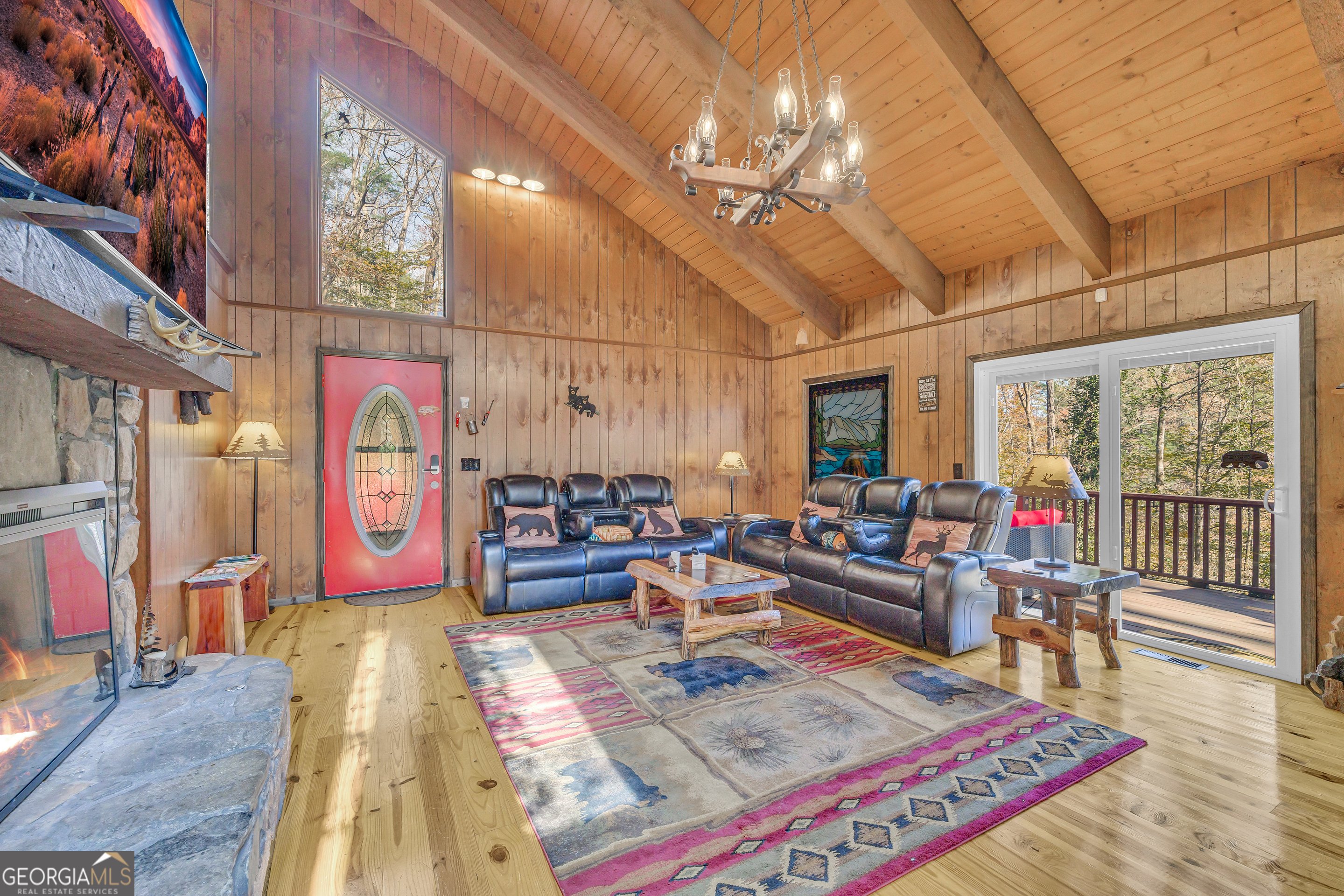 243 Ridge Road Helen, GA 30545 - Photo 13 of 82 a living room with furniture and wooden floor