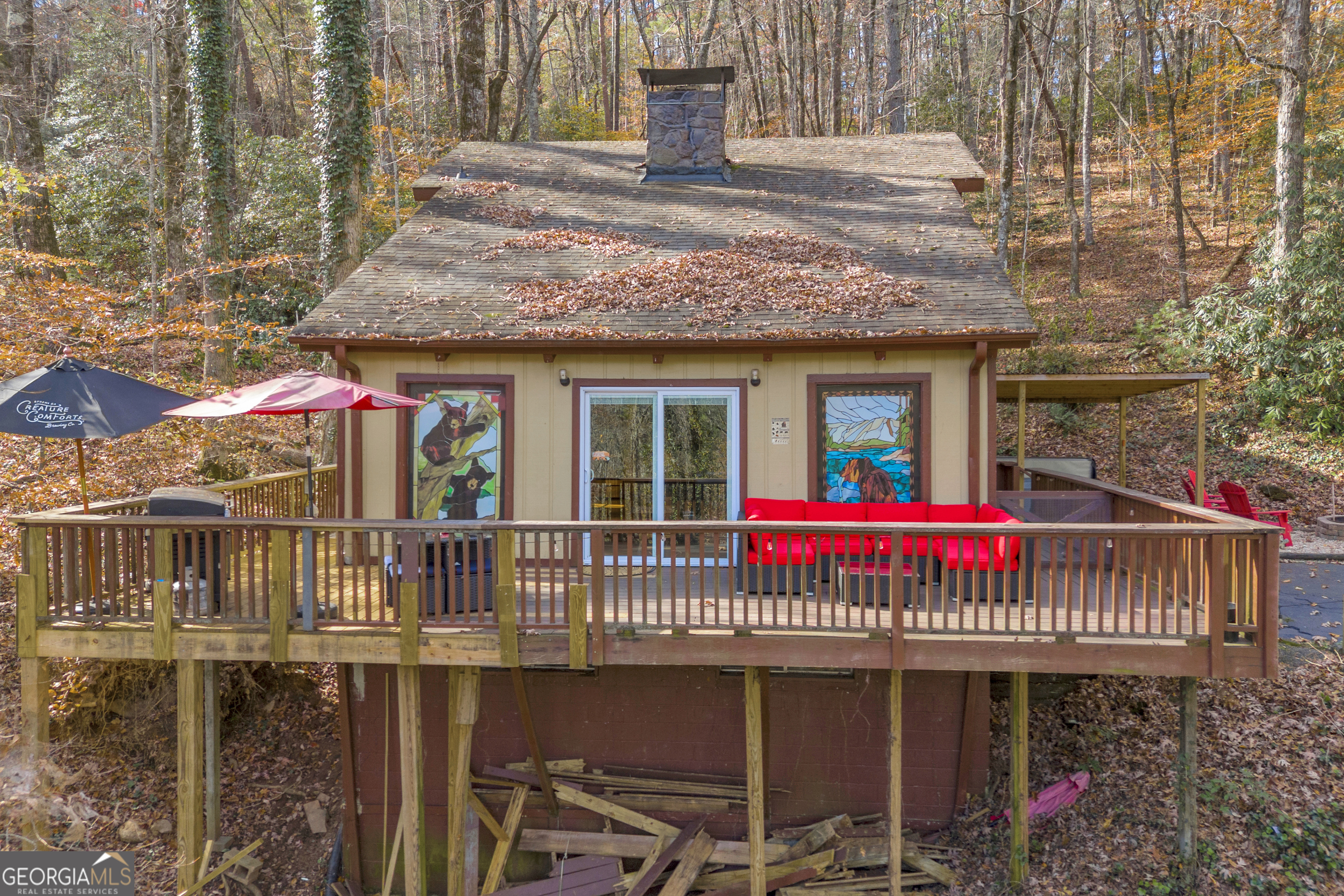 243 Ridge Road Helen, GA 30545 - Photo 47 of 82 a front view of a house with a porch