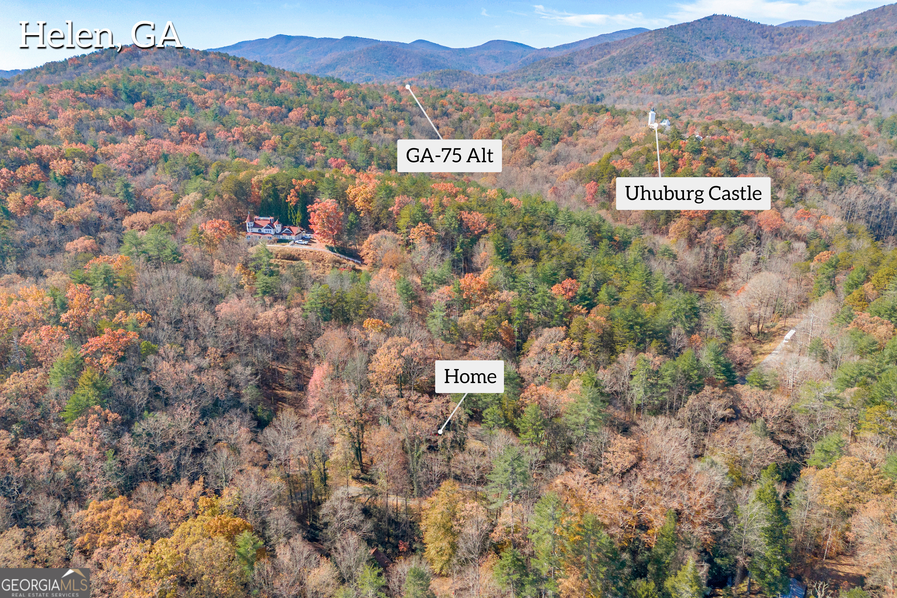 243 Ridge Road Helen, GA 30545 - Photo 57 of 82 a view of a city with mountain