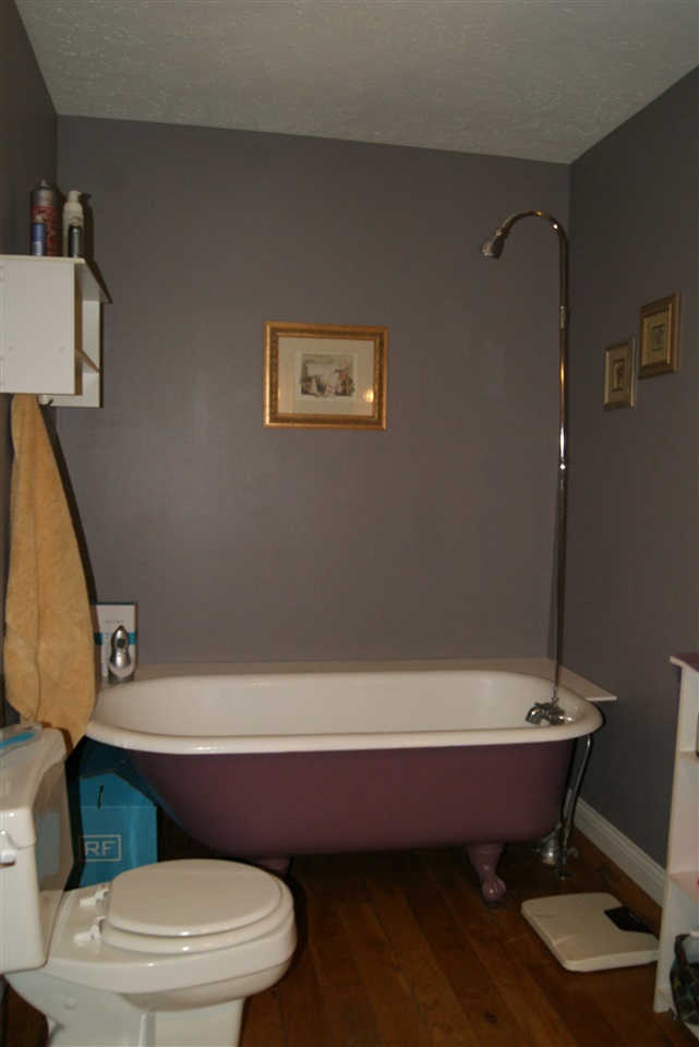 14476 Russellville Road Capron, IL 61012 - Photo 19 of 25 a bathroom with a granite countertop toilet and a bathtub