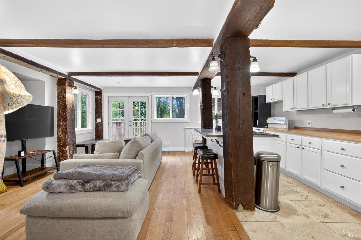 17731 Old Monte Rio Road Guerneville, CA 95446 - Photo 28 of 57 a living room with furniture and a wooden floor