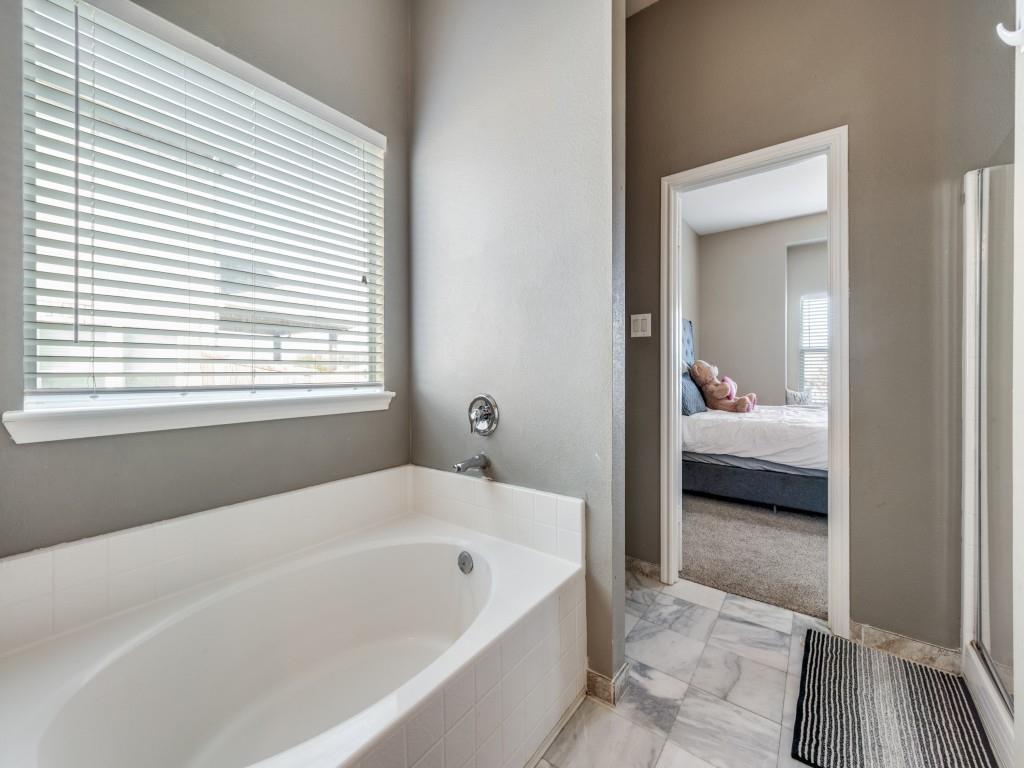 305 Sheridan Road Oak Point, TX 75068 - Photo 16 of 25 a en suite bathroom with a bathtub and a window