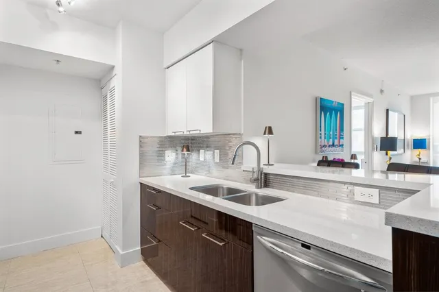 a view with a sink and a mirror