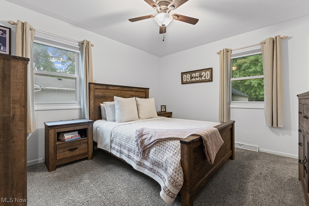 4000 Kenneth Road Stow, OH 44224 - Photo 23 of 50 Bedroom featuring carpet floors, multiple windows, and a ceiling fan