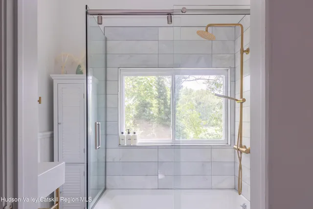 a bathroom with a shower