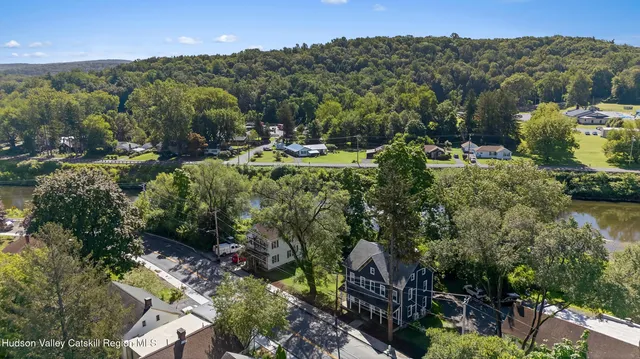 an aerial view of multiple house