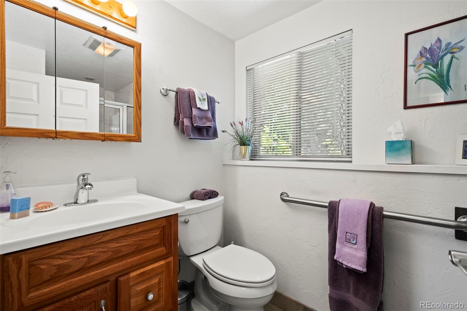1560 Findlay Way Boulder, CO 80305 - Photo 24 of 40 a bathroom with a toilet a sink and mirror