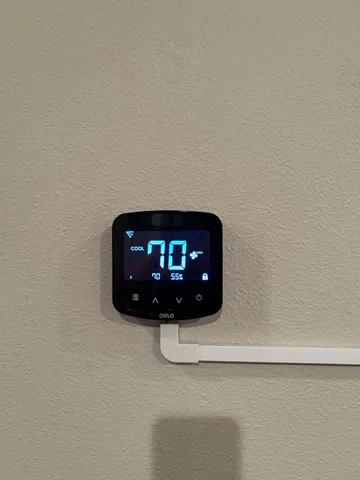 a room with a table and a wall