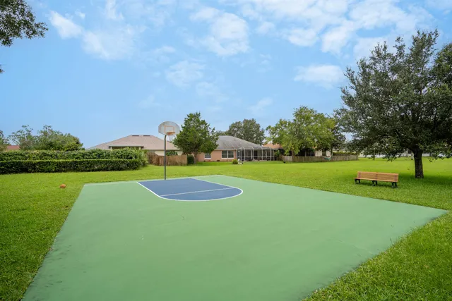 a view of a golf course with a park