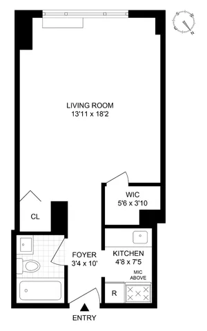 $3,400 | 393 West 49th Street, Unit 3OO | Hell's Kitchen