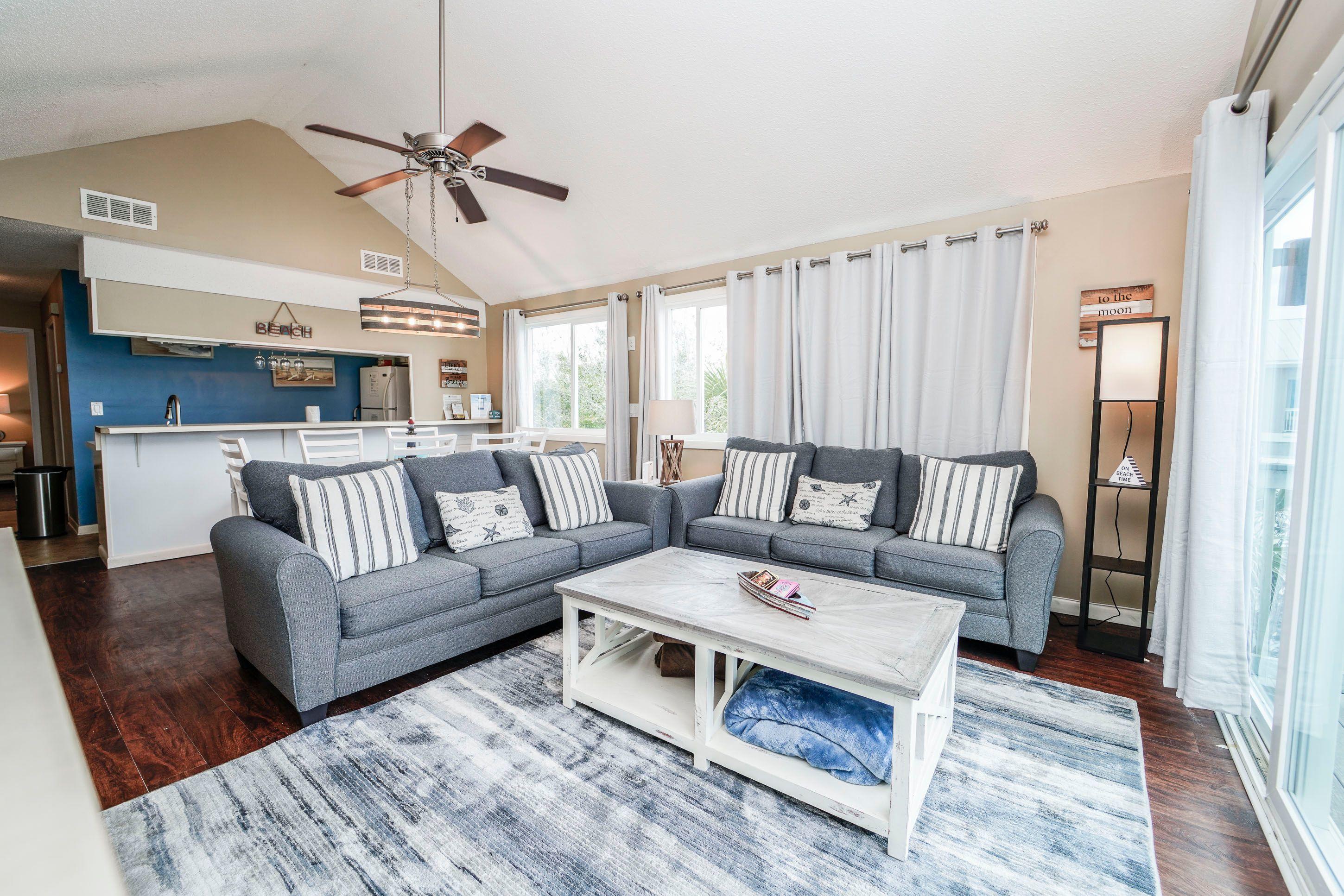 7998 East County Highway 30A, Unit 7 Inlet Beach, FL 32461 - Photo 10 of 16 a living room with furniture and a wooden floor