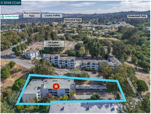 an aerial view of multiple house