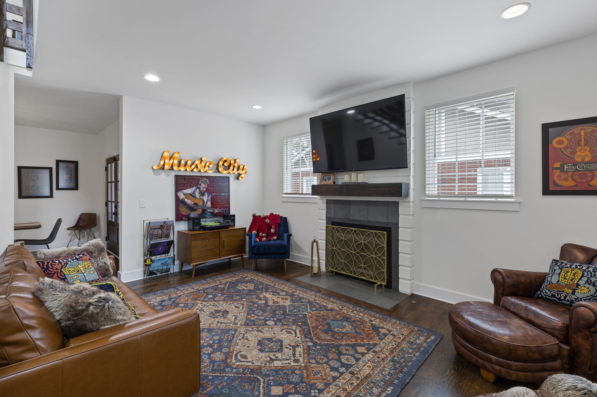 3209 Kinross Avenue Nashville, TN 37211 - Photo 7 of 48 a living room with furniture and a fireplace
