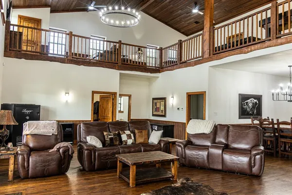 a living room with furniture
