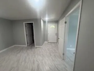 a view of hallway with stairs