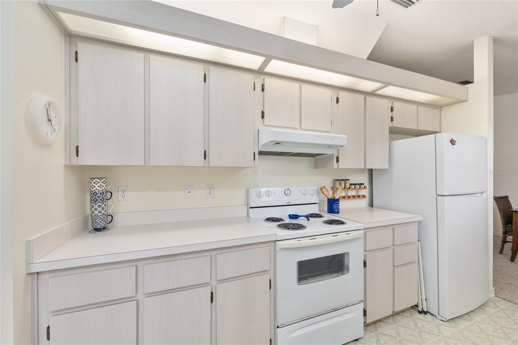 8038 Southwest 108th Loop Ocala, FL 34481 - Photo 14 of 48 a kitchen with stainless steel appliances white cabinets and white appliances