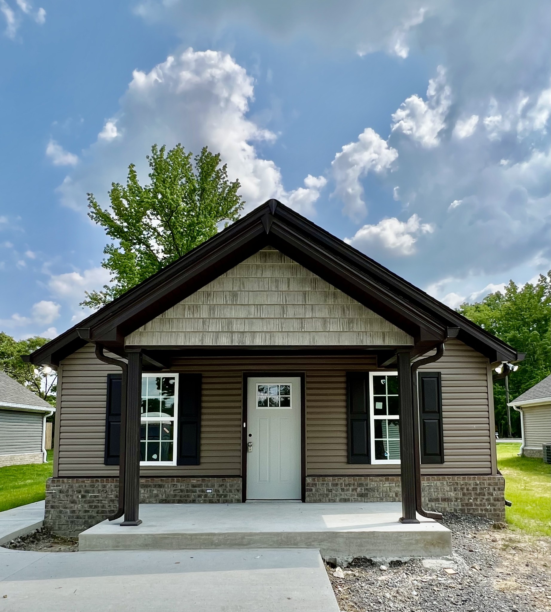 a front view of a house