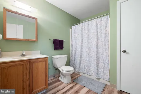 a bathroom with a toilet a sink and a shower