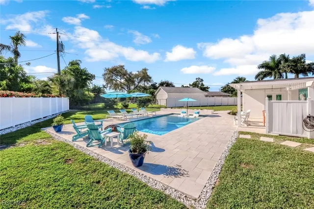 a view of a lake with a park