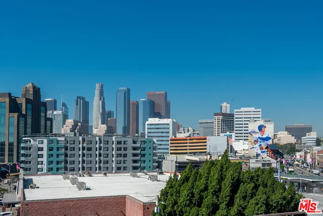 a balcony with a city view