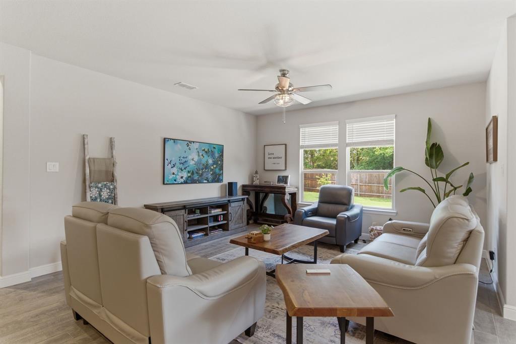 5621 Round Hl Road Denton, TX 76210 - Photo 11 of 27 a living room with furniture ceiling fan and a window