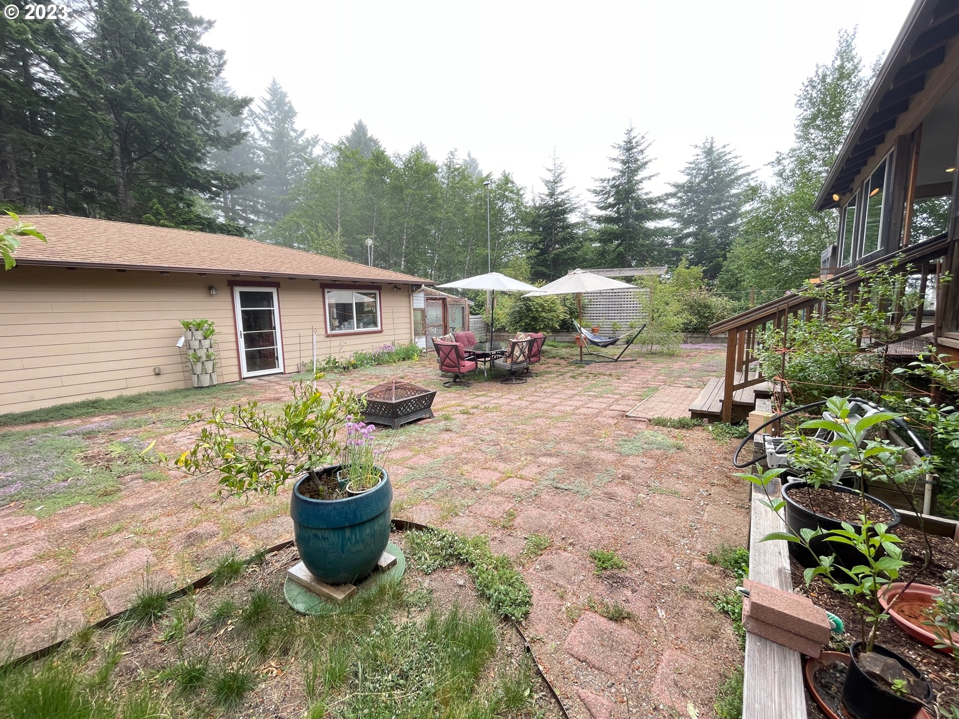 97313 Stagecoach Road Brookings, OR 97415 - Photo 8 of 44 a view of a backyard with plants and a garden