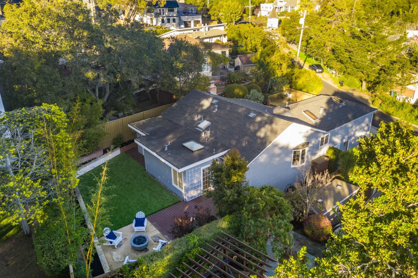 802 Covington Road Belmont, CA 94002 - Photo 26 of 28 an aerial view of a house with swimming pool and garden
