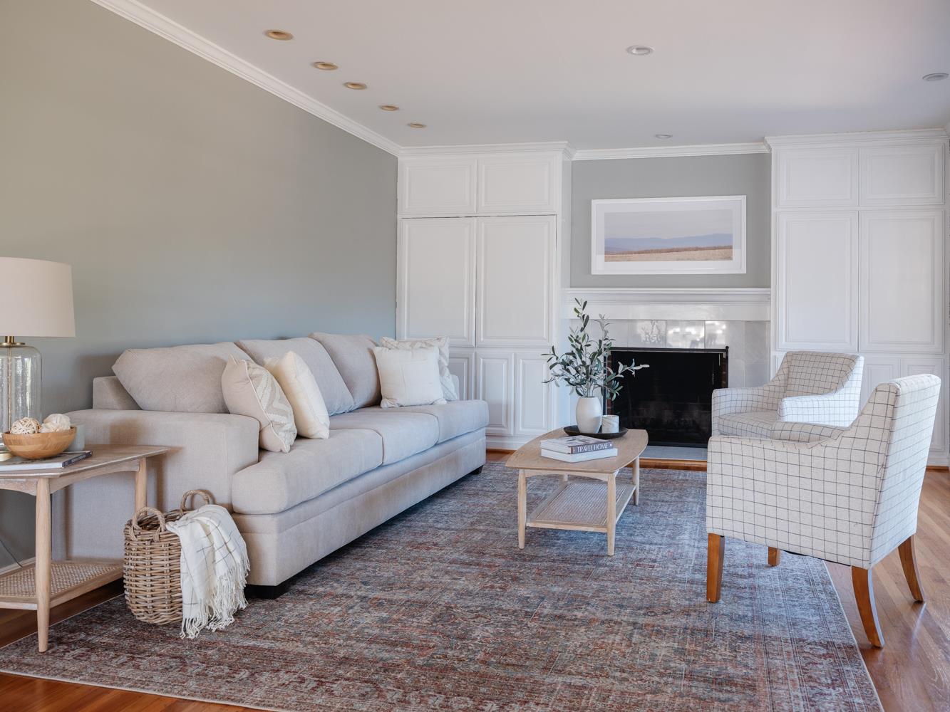 802 Covington Road Belmont, CA 94002 - Photo 4 of 28 a living room with furniture and a fireplace