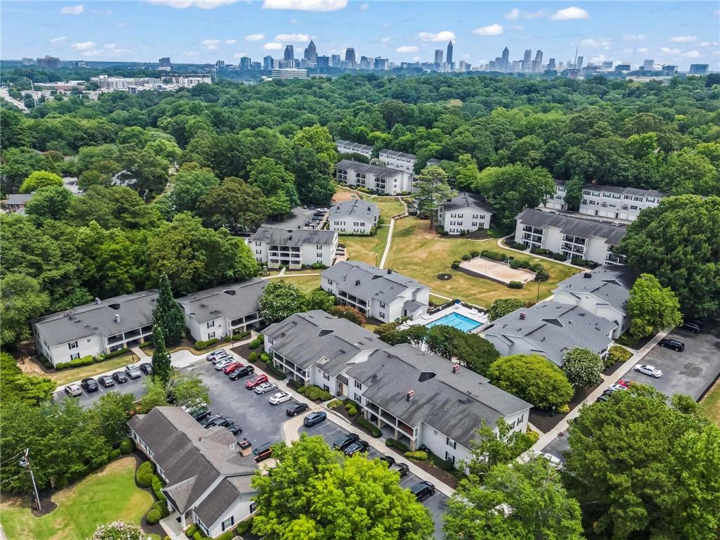 1150 Collier Road Northwest, Unit A1 Atlanta, GA 30318 - Photo 23 of 27 an aerial view of a city with lots of residential buildings