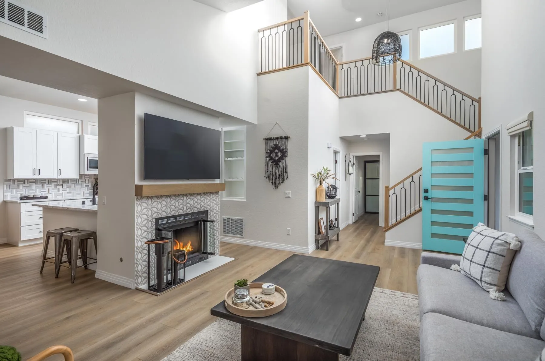 588 Melba Road Encinitas, CA 92024 - Photo 3 of 23 a living room with furniture and a fireplace