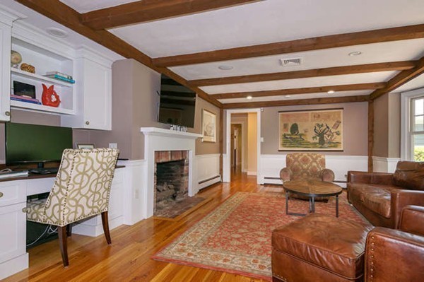 8 Tamarack Road Weston, MA 02493 - Photo 9 of 23 a living room with furniture a fireplace and a flat screen tv