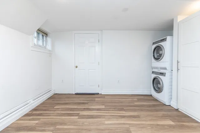 a view of a storage & utility room with washer and dryer