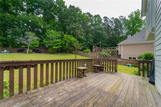 a view of a chairs and table in backyard of the house