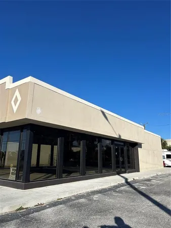 a front view of a building