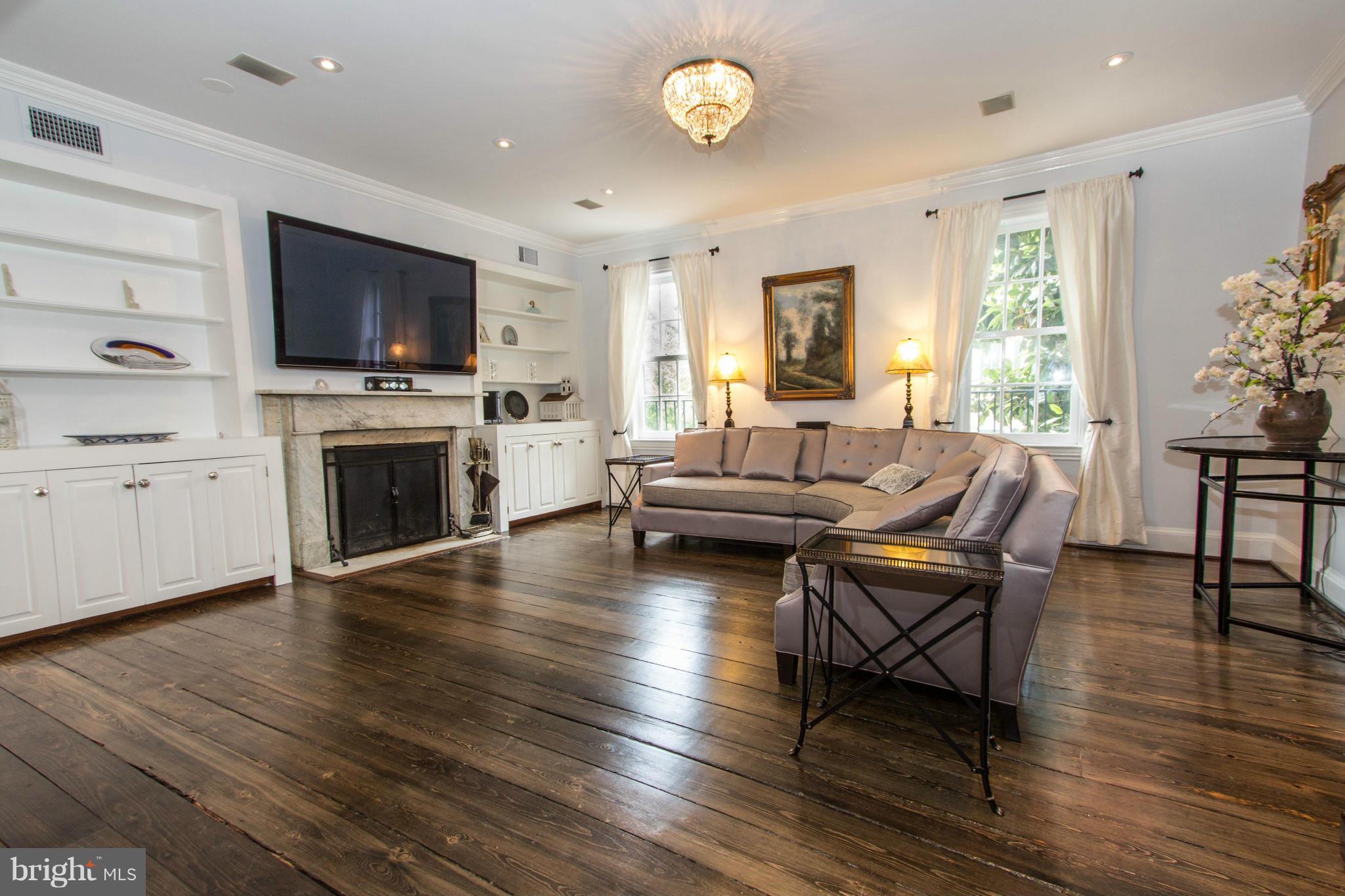 3409 O Street Northwest Washington, DC 20007 - Photo 3 of 30 Living Room with Custom Built-Ins