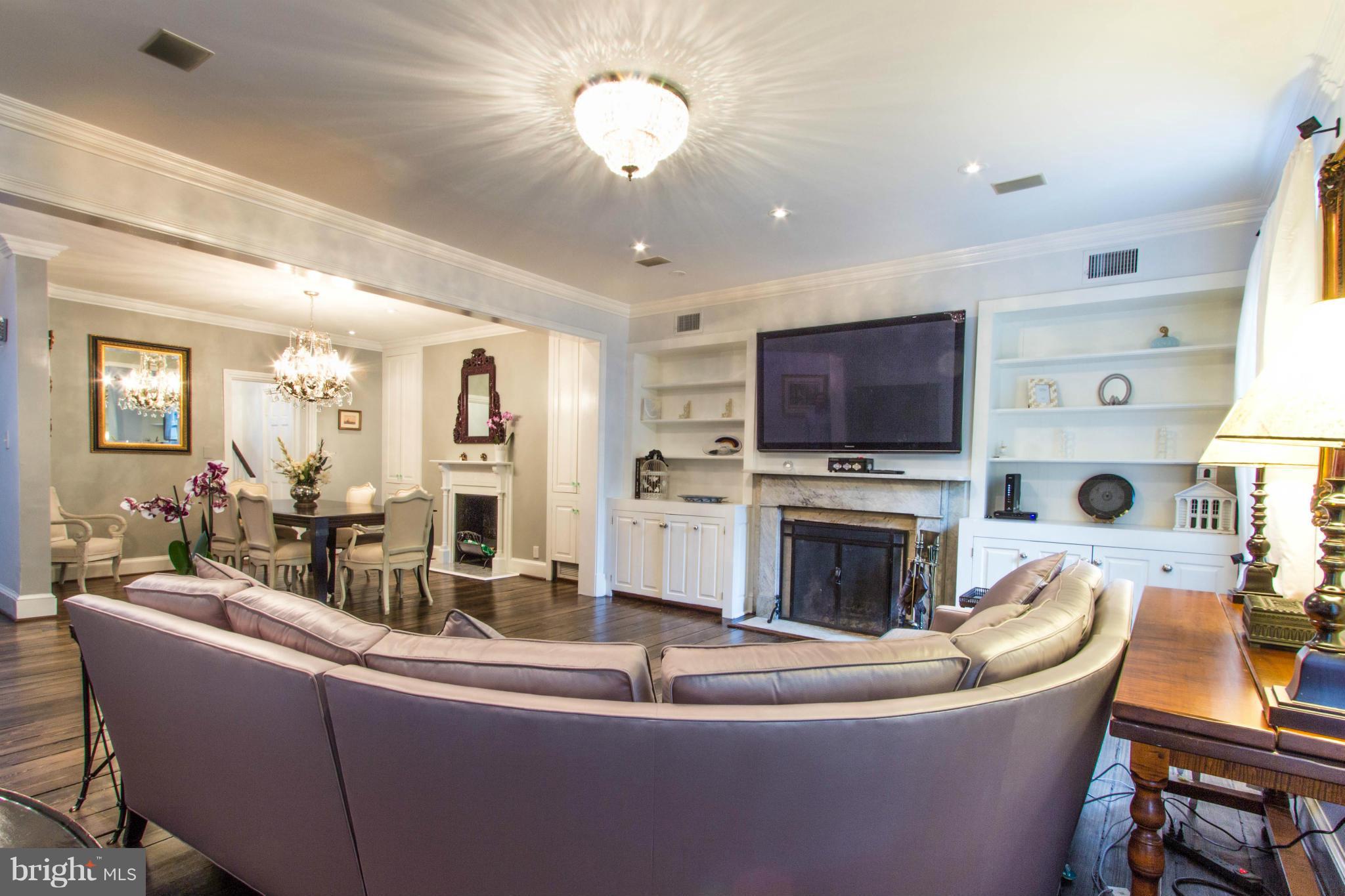 3409 O Street Northwest Washington, DC 20007 - Photo 5 of 30 Huge Open Concept Living Room with Two Fireplaces